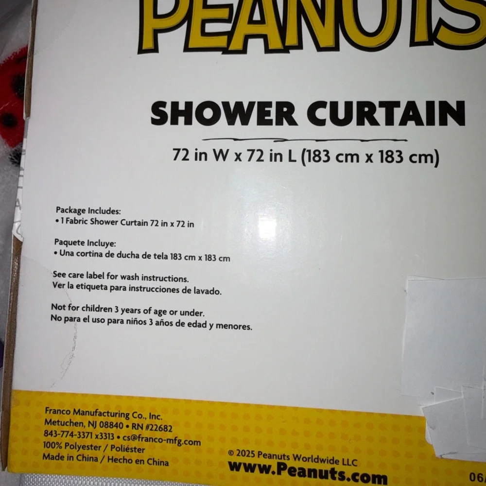 Snoopy Puffer Jacket Shower Curtain Fall Autumn